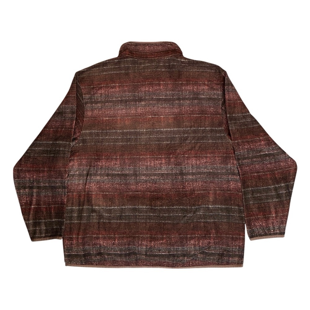 Cinch Cozy Western Printed Fleece 1/4 Snap Pullover Red/Brown Stripe Men’s 3XL - Picture 5 of 8